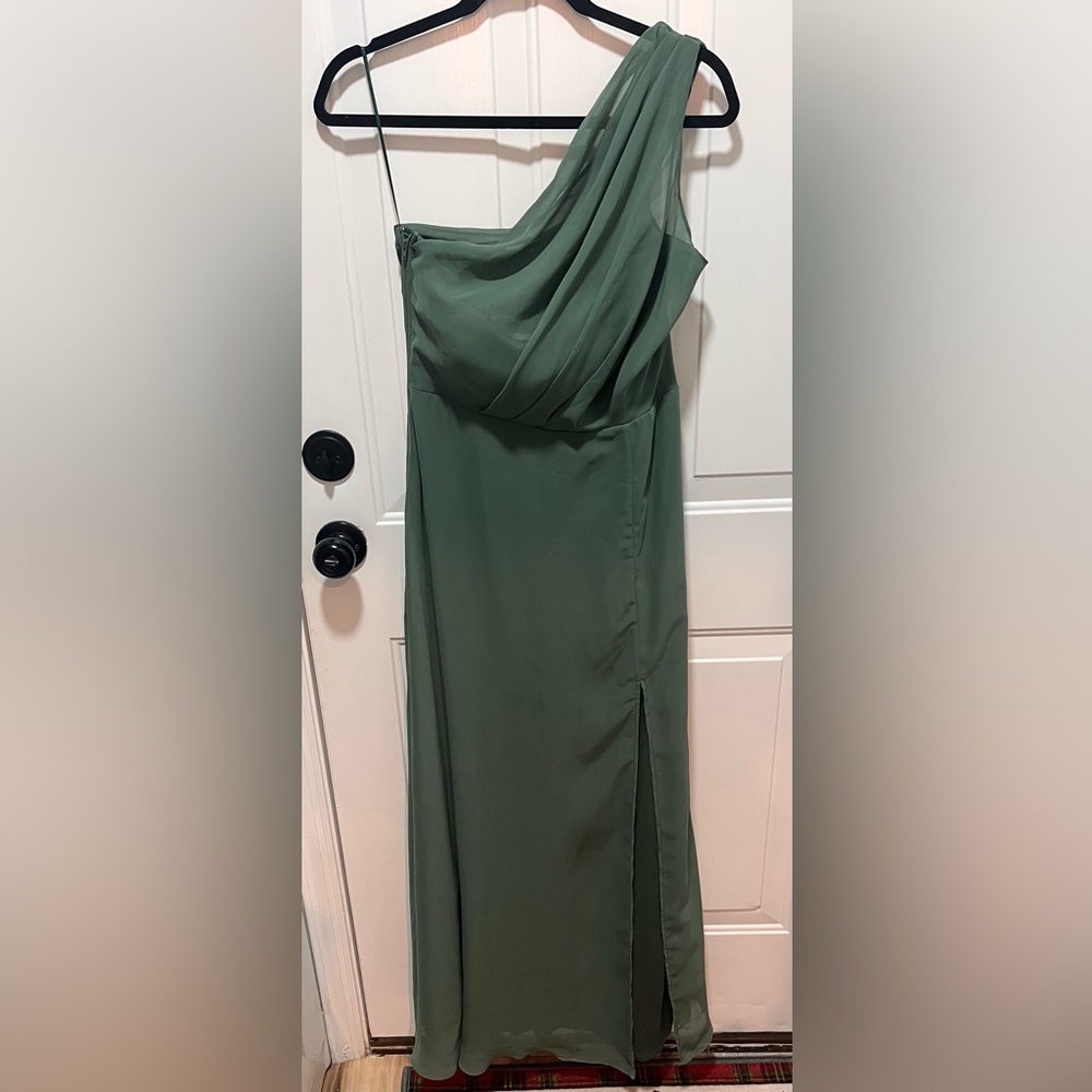 Birdy Grey One-Shoulder Sage Green Bridesmaid Dress